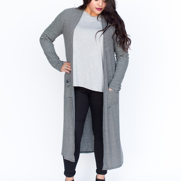 Agnes & Dora Sweaters - Agnes & Dora Ribbed Stripe Sweater/Duster